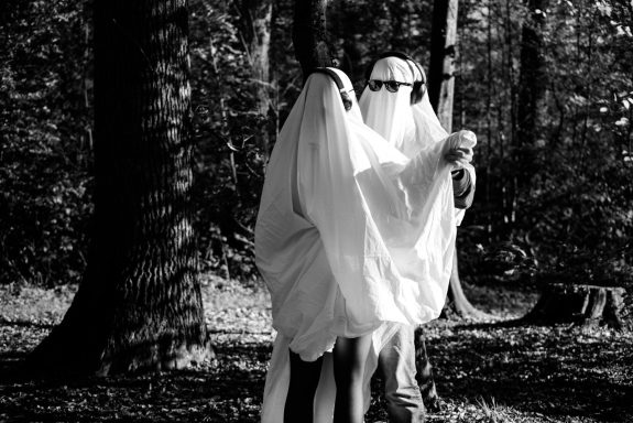 Portret foto koppel buiten zwart-wit Deventer